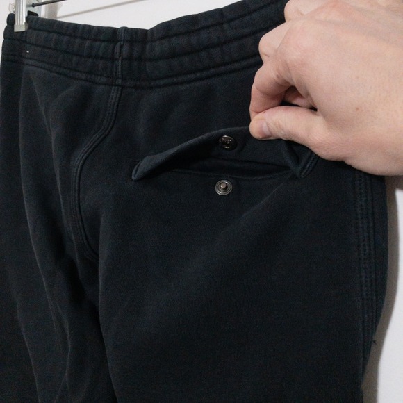 Nike Club Fleece Joggers Mens Small 28x27 Black Cotton Pocket Drawstring Lounge - Picture 5 of 12
